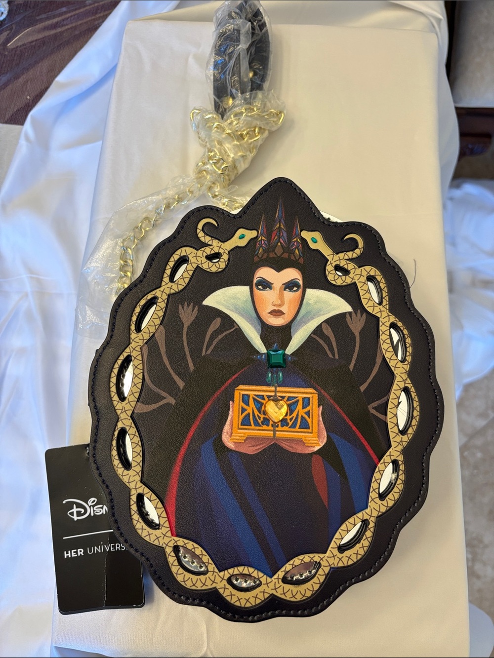 Disney Evil Queen Navy, Black and Gold Decorative Crossbody - Picture 2 of 16